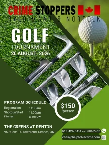 Crime Stoppers of Haldimand & Norfolk’s 34th Annual Golf Tournament